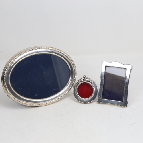 1492 - 3 modern silver-fronted photo frames, largest width 16.5cm (3)