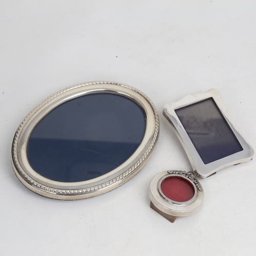 1492 - 3 modern silver-fronted photo frames, largest width 16.5cm (3)