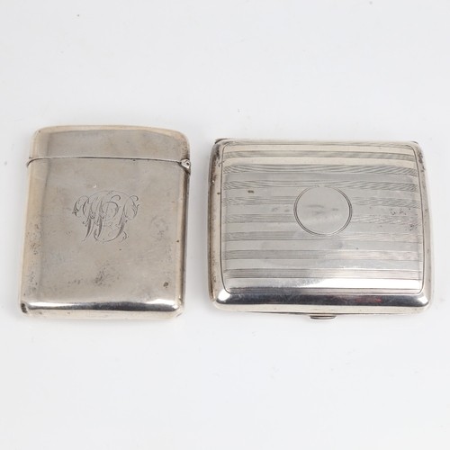 1505 - 2 curved silver cigarette cases, including Victorian example, largest length 8.5cm, 4.7oz total (2)