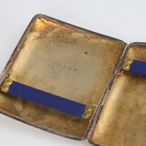 1505 - 2 curved silver cigarette cases, including Victorian example, largest length 8.5cm, 4.7oz total (2)