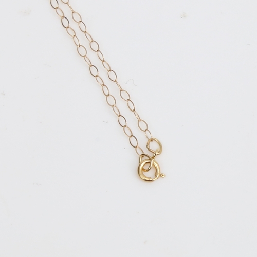 1510 - A modern 9ct gold 18th birthday key pendant necklace, on 9ct trace link chain, pendant height 28.2mm... 