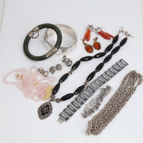 1513 - Various silver and stone set jewellery, approx 362g gross