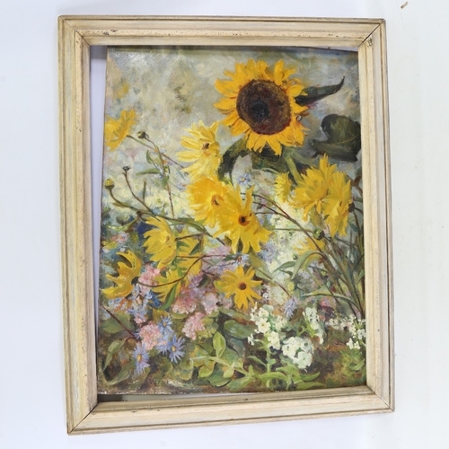 2449 - Vera Colborne, sunflowers, oil on canvas, signed, 25