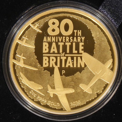 56 - An Elizabeth II 2020 80th Anniversary Battle of Britain 2oz Gold Proof Australian 200 Dollar Coin, 9... 