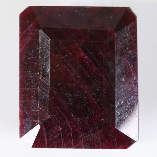 123 - 994ct unmounted rectangular step cut ruby, dimensions 57.00 x 48.00 x 29.22mm, 199.22g, with GLI Gem... 