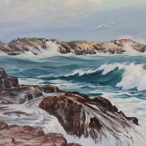 1311 - Sandra Jarvis (American - 1937 - 2007), oil on board, seascape, 20