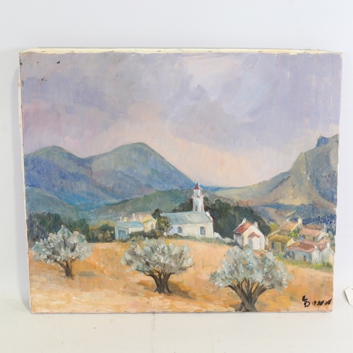 1319 - Lorna Dunn, 2 oils on canvas, olive grove, 18