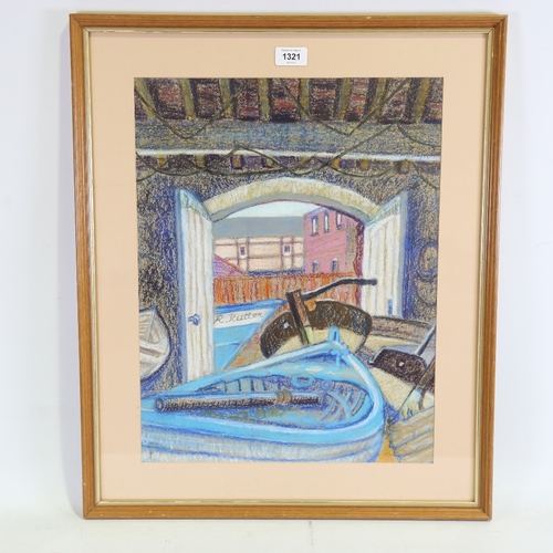 1321 - Bridget Ball, coloured pastels, the boathouse, 19