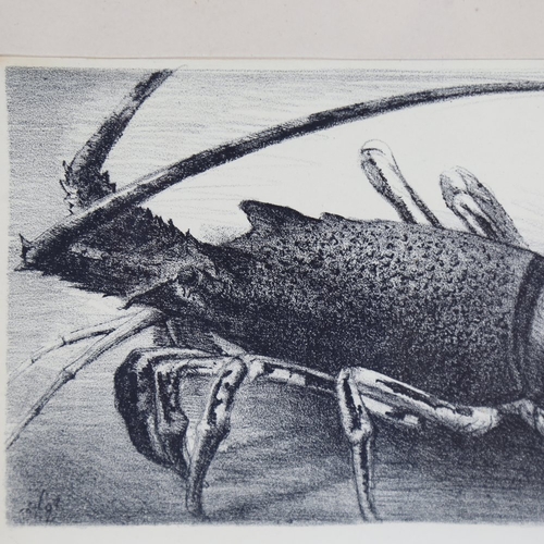 1328 - R Clot, lithograph, lobster, circa 1940s, image 6.5