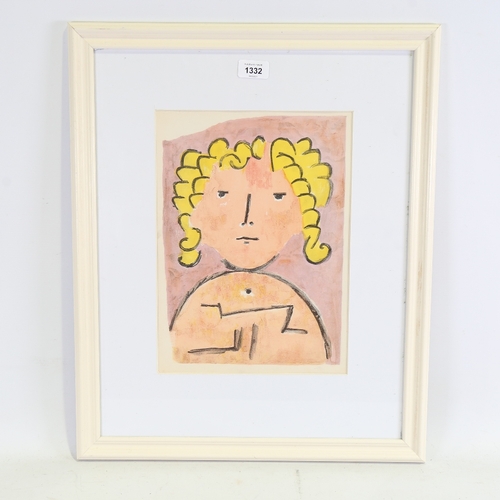 1332 - Paul Klee, lithograph head, published by Mourlot for Verve 1939, 13