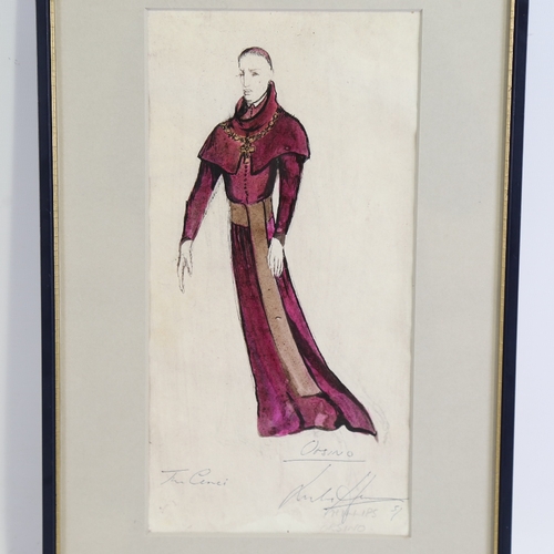 1335 - Leslie Hurry, watercolour, theatrical costume design for Orsino in Shelley's drama The Chenci, 11.5