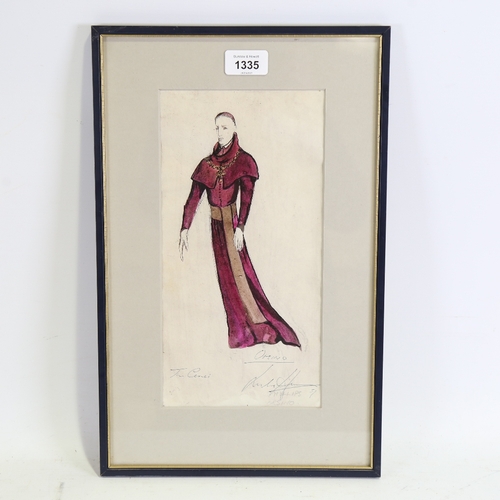 1335 - Leslie Hurry, watercolour, theatrical costume design for Orsino in Shelley's drama The Chenci, 11.5