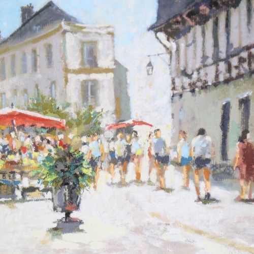 1338 - Harvey, coloured pastels, street market Napoleonville, signed, 9.5