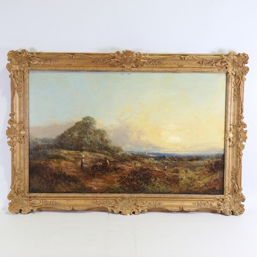 1340 - 19th century oil on canvas, rural landscape, unsigned, 20