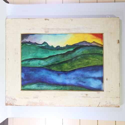 1341 - Michael B White, watercolour, landscape, Taupo New Zealand, signed and dated '97, painted frame, ove... 