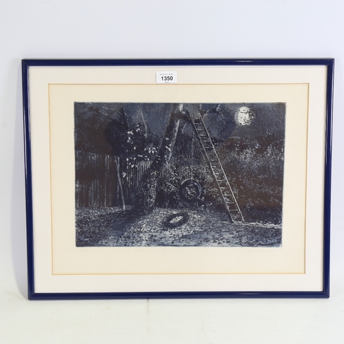 1350 - Susan Thomas, artist's proof etching, moonlight at no. 47, signed in pencil, dated '78, plate 10.5