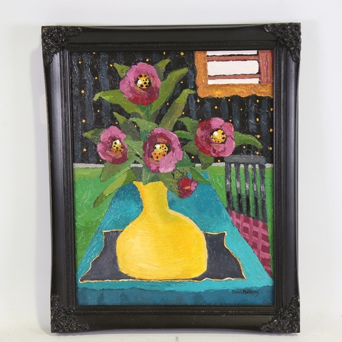 1352 - Carol Maddison, contemporary oil on board, still life, 14