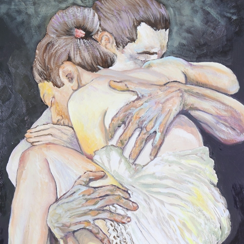 1360 - Clive Fredriksson, oil on canvas, the embrace, 28