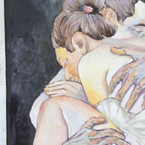 1360 - Clive Fredriksson, oil on canvas, the embrace, 28