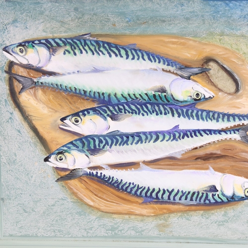 1361 - Clive Fredriksson, oil on board, mackerel, 20