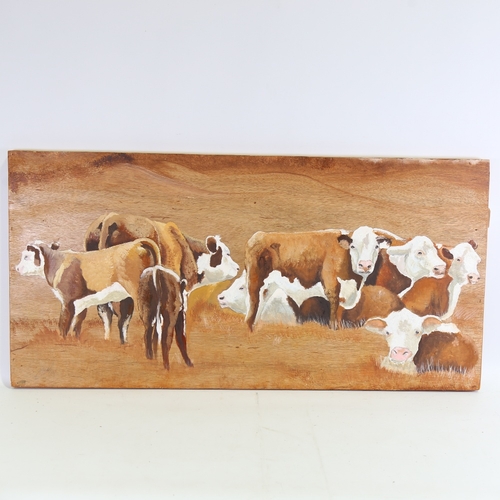 1363 - Clive Fredriksson, oil on board, cattle, 19