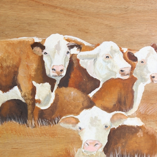 1363 - Clive Fredriksson, oil on board, cattle, 19