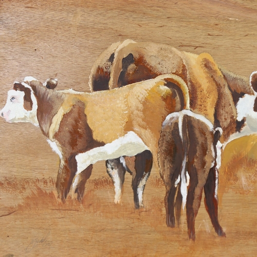 1363 - Clive Fredriksson, oil on board, cattle, 19