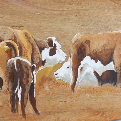 1363 - Clive Fredriksson, oil on board, cattle, 19