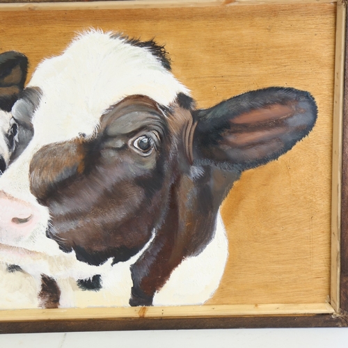 1366 - Clive Fredriksson, oil on board, cattle, 24