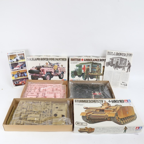 100 - TAMIYA - 3 boxed 1:35 scale plastic model kits, including SAS Land Rover Pink Panther, Rover no. 7 a... 