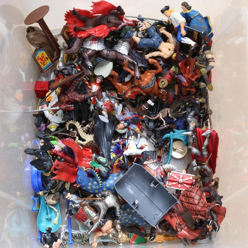 105 - Quantity of various plastic toys, mostly knights on horseback (boxful)