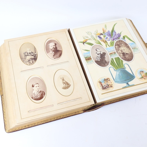 121 - A Victorian embossed leather family Queen Views and Flowers of the Riviera album