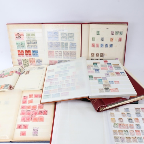 142 - A quantity of various Vintage postage stamp albums, including world and British, and a quantity of l... 