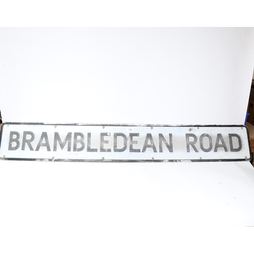 156 - A Vintage Brambledean Road street sign, 20.5cm x 138cm