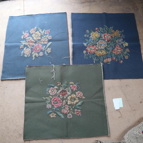 158 - 2 woven fabric floral wall banners, and 3 cushion covers (5)