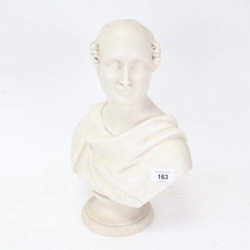 163 - A Parian bust of Prince Albert, by E J Jones, with WH Kerr of Worcester blue stamp, height 35cm