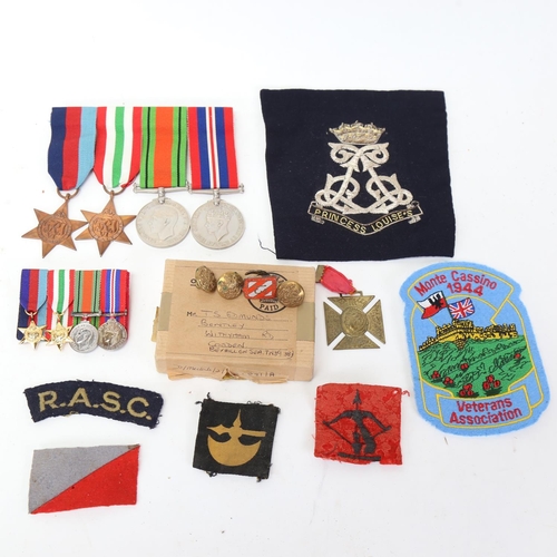 175 - A group of 4 Second World War campaign medals, comprising 1939 - 45 Star, Italy Star, Defence medal,... 