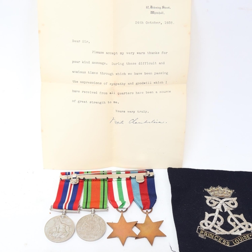 175 - A group of 4 Second World War campaign medals, comprising 1939 - 45 Star, Italy Star, Defence medal,... 