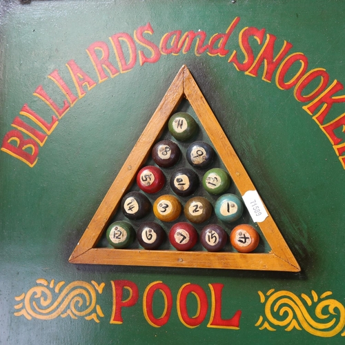 64 - A modern novelty Burtons Billiard and Snooker Hall advertising sign, 70cm x 40cm