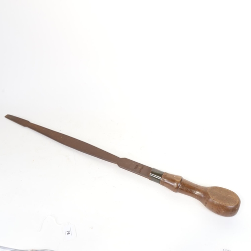 76 - A large 19th century carriage screwdriver, by J Stace of Ore, length 85cm