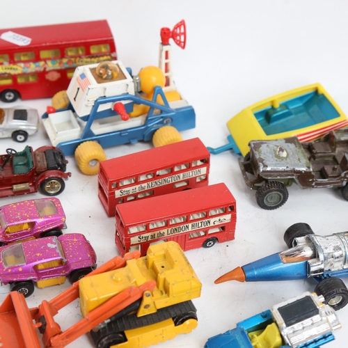 90 - Various Vintage diecast model toy cars and vehicles, including Matchbox Caterpillar Traxcavator, Cor... 