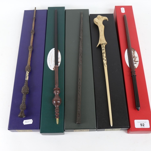 92 - 5 novelty Harry Potter wands, including Draco Malfoy, and Professor McGonagall (5)