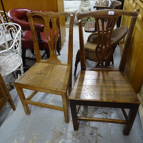 1974 - 4 Georgian country Chippendale elm chairs