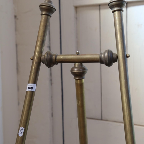 468 - A reproduction brass floor standing studio easel