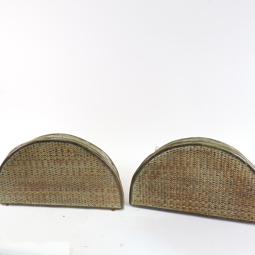 472 - A pair of reproduction bamboo and verdigris metal-mounted wall brackets, height 35cm