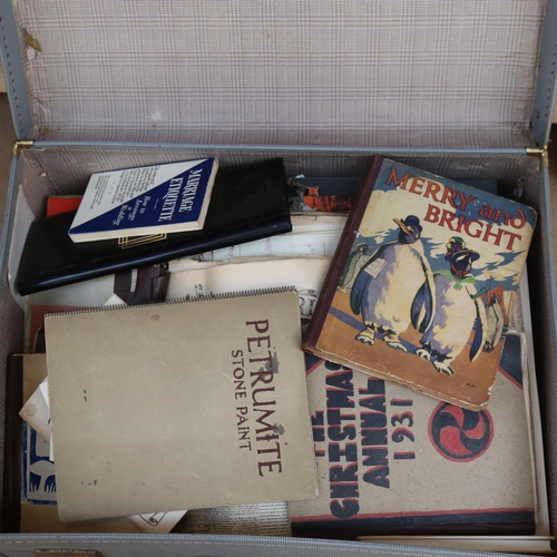 497 - A suitcase full of ephemera, commemorative newspapers etc