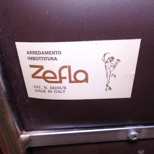 1994 - A set of 4 Italian office chairs, on chrome cantilever base, label for Zefla to the underside of one... 