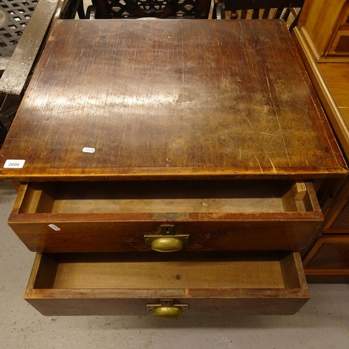 2008 - An early 20th century shop cabinet, having 5 short drawers with brass cup handles, W71cm, H84cm, D62... 