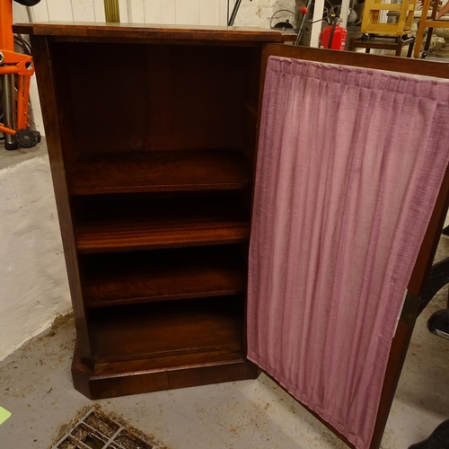 2009 - A Victorian figured walnut music cabinet, with glazed door, W53cm, H88cm, D36cm