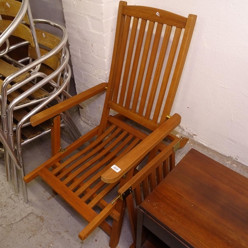 2019 - A new teak steamer chair from John Lewis, with loose cushion